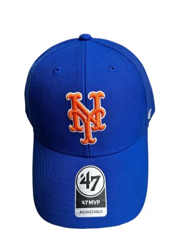 '47 New York Mets Clean Up Home Royal Blue Adjustable Strap Hat Dad Cap~NEW YORK