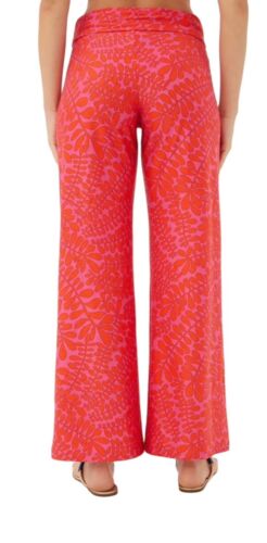 Trina Turk Bal Harbour Roll On CoverUp Pants XL Bicolor Floral NWT~MSRP$168~CHIC