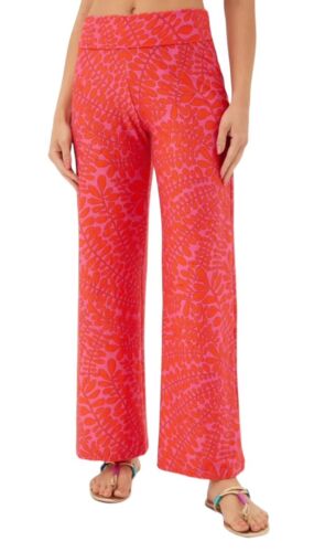 Trina Turk Bal Harbour Roll On Cover Up Pants Medium Bicolor Floral NWT~CHIC