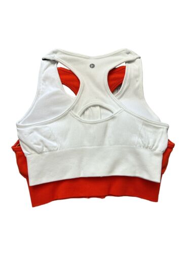 90 Degree By Reflex High Perform. Orang/WHITE Full Sup.-Sport  Bra Set-2 Size. M