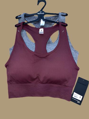 90 Degree By Reflex High Perform. Full Support Sport  Bra Set-Two Large MSRP$58