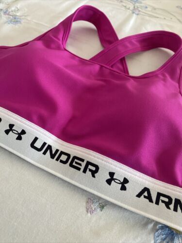 Under Armour Mid Crossback Sports Bra Women's Meteor Pink Sportswear Activewear