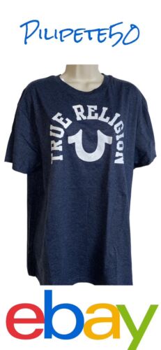 True Religion Tee Shirt  Blue Short Sleeve Lounge Wear With True Religion Logo