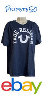 True Religion Tee Shirt  Blue Short Sleeve Lounge Wear With True Religion Logo