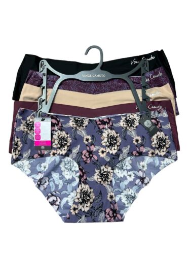 VINCE CAMUTO No Show HIPHUGGER Panties LARGE Microfiber -5 Pack FANCY-Seamless⭐️