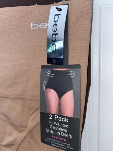 bebe Women’s 2 Pack High-Waisted Microfiber Shaping Briefs~Multicolor~ALL SIZES!