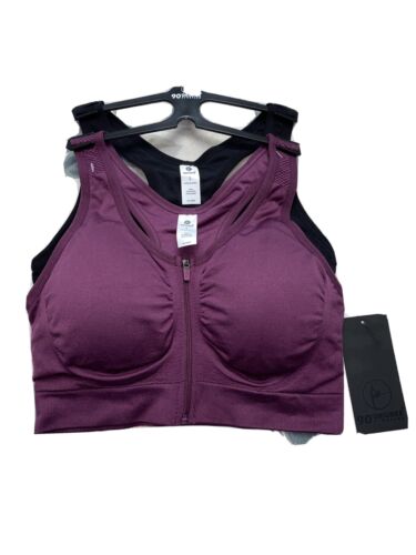 90 Degree By Reflex High Perform. Full Support Sport  Bra Set-Two Large MSRP$58