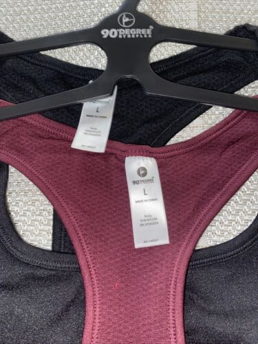 90 Degree By Reflex High Perform. Full Support Sport  Bra Set-Two XL MSRP$58