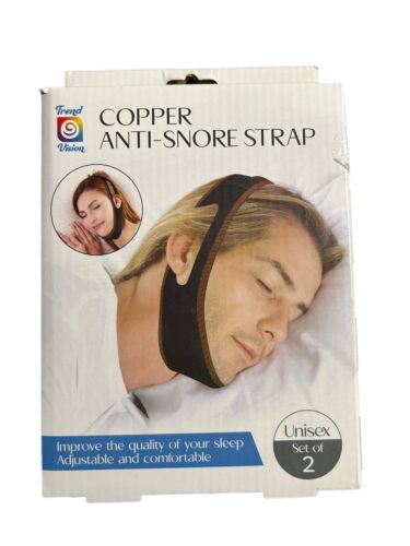 Trend Vision Copper Anti-Snore Strap~ Adjustable & Comfortable~ Unisex Set of 2