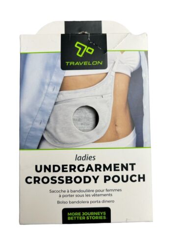 Travelon Ladies Undergarment Crossbody Pouch Cotton Blend Hide Valuables NEW