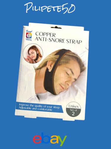 Trend Vision Copper Anti-Snore Strap~ Adjustable & Comfortable~ Unisex Set of 2