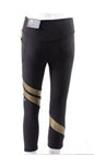 X BY GOTTEX Women Athletic or Multipurpose Sheer Sections leggings BLACK/GOLD