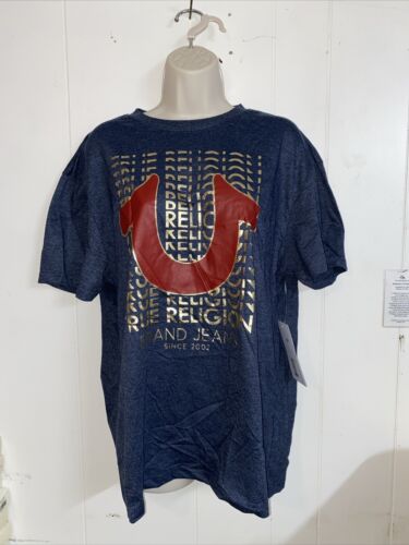 True Religion Tee Shirt Lounge Ware Dark Blue with True Religion Logo