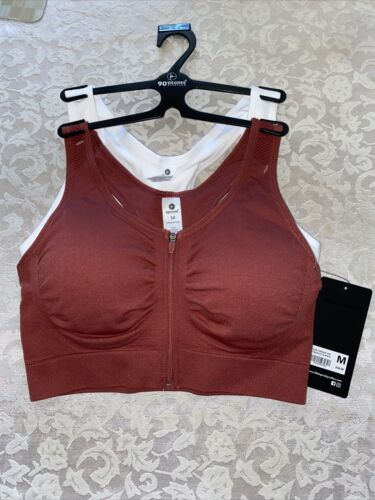 90 Degree By Reflex High Perform. Full Support Sport  Bra Set-Two MEDIUM MSRP$58