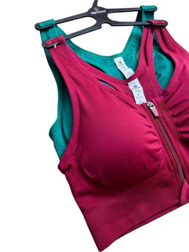 90 Degree By Reflex High Perform. Full Support Sport  Bra Set-Two Large MSRP$58