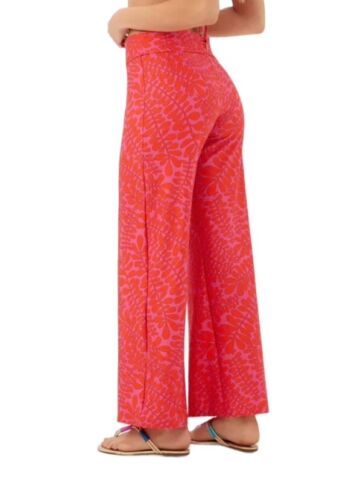 Trina Turk Bal Harbour Roll On CoverUp Pants L Bicolor Floral NWT~MSRP$168~CHIC