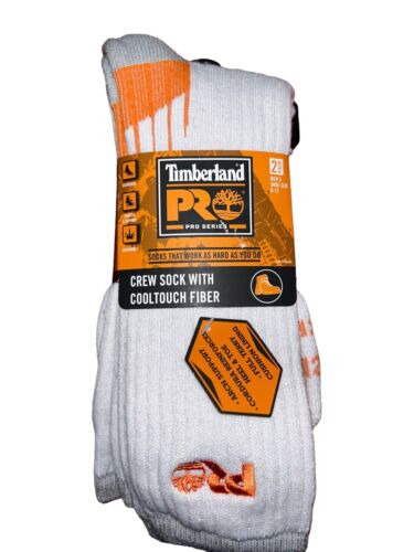 TIMBERLAND  MEN'S PERFORMANCE HEAVYWEIGHT BOOT SOCKS, 2PK  WHITE REINFORCED