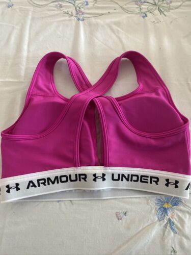 Under Armour Mid Crossback Sports Bra Women's Meteor Pink Sportswear Activewear