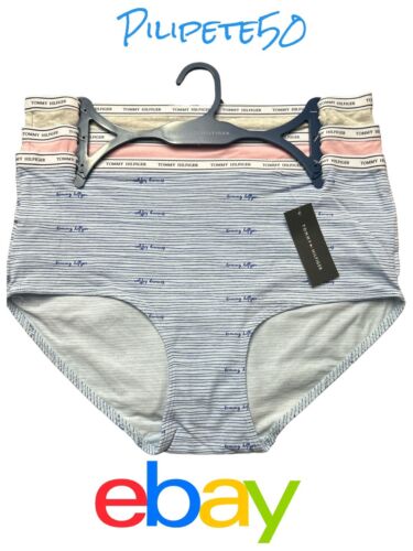 Tommy Hilfiger 3pcs~Soft Cotton Logo Mid-Rise Panties Sz. L~Multicolor~GREAT FIT