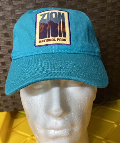 Zion National Park Cap Teal Blue Adjustable 100% Cotton H3 Headwear