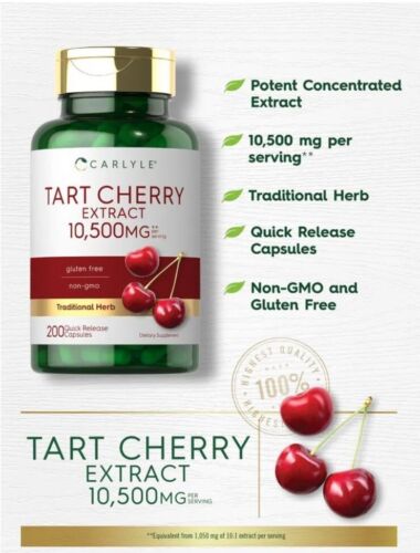 CARLYLE Tart Cherry 10,500 mg ~Gout Control~FACTORY SEALED~Exp. 04/27~Non GMO