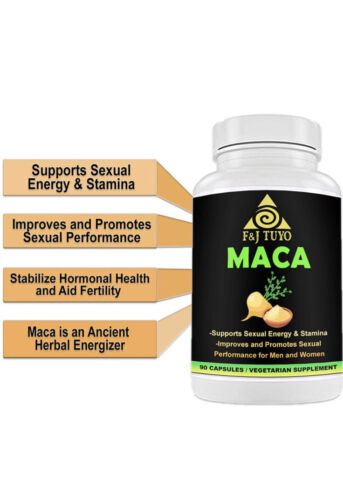 MACA ROOT 100% NATURAL ANDES Ancient Herbal For Sexual Energy & Stamina 90 Caps.