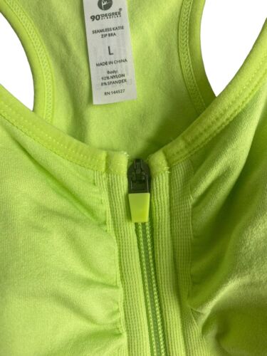 90 Degree By Reflex High Perform. Full Support Sport Bra Set-2~Large~Gray & Lime