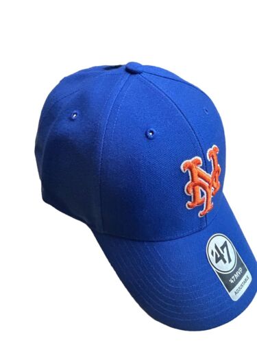 '47 New York Mets Clean Up Home Royal Blue Adjustable Strap Hat Dad Cap~NEW YORK