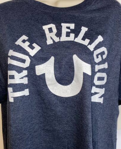 True Religion Tee Shirt  Blue Short Sleeve Lounge Wear With True Religion Logo