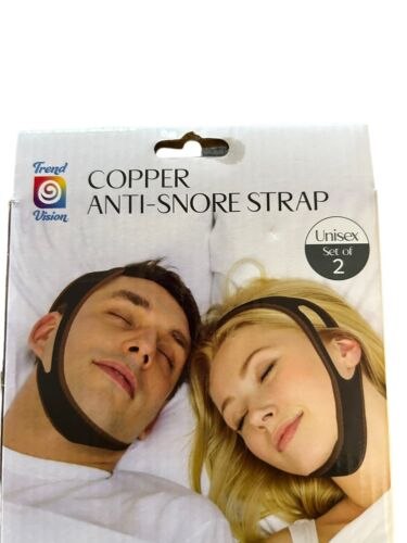 Trend Vision Copper Anti-Snore Strap~ Adjustable & Comfortable~ Unisex Set of 2