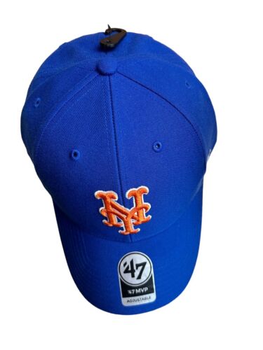 '47 New York Mets Clean Up Home Royal Blue Adjustable Strap Hat Dad Cap~NEW YORK