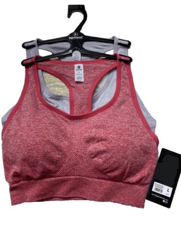 90 Degree By Reflex High Perform. Full Support Sport  Bra Set-Two Large MSRP$58