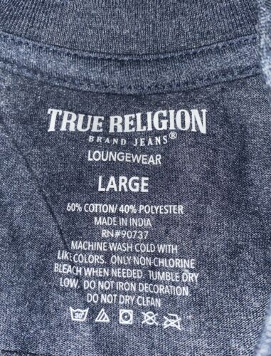 True Religion Tee Shirt  Blue Short Sleeve Lounge Wear With True Religion Logo