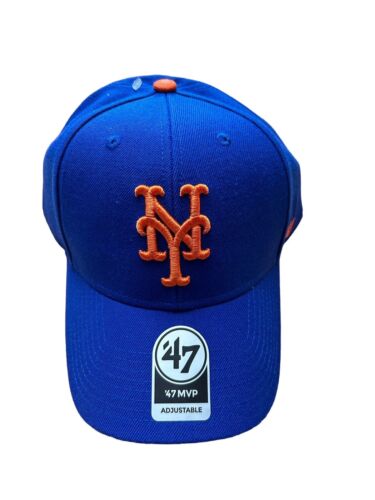 '47 New York Mets Clean Up Home Royal Blue Adjustable Strap Hat Dad Cap