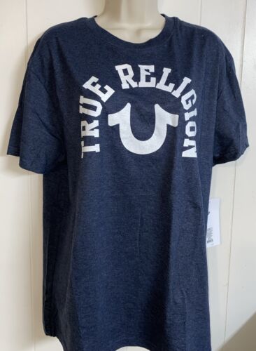 True Religion Tee Shirt  Blue Short Sleeve Lounge Wear With True Religion Logo