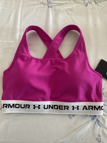 Under Armour Mid Crossback Sports Bra Women's Meteor Pink Sportswear Activewear