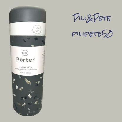 W&P Porter Insulated Bottle 20 oz Charcoal Terrazzo| Clean Taste Ceramic Coating