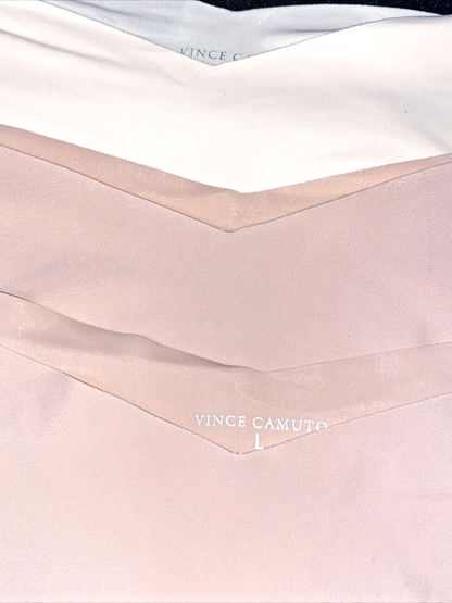 VINCE CAMUTO No Show BIKINI Panties LARGE Microfiber Laser V Cut 5 Pack FANCY