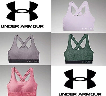 Under Armour Women's Threadborne Heathered Sports Bra Pink/Black Heather 1XL