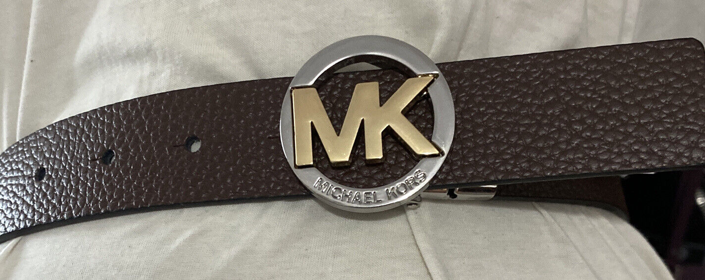 MICHAEL KORS BELT REVERSIBLE BLACK MK LOGO/BROWN TUTONE MK LOGO BUCKLE STYLE!!